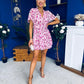 Skye Banded Mini Dress Floral Pink
