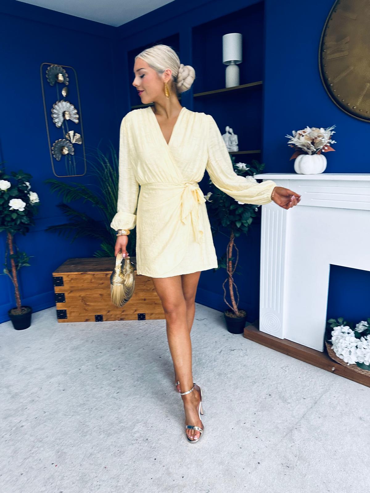 Kimberley Detailed Mini Dress Yellow