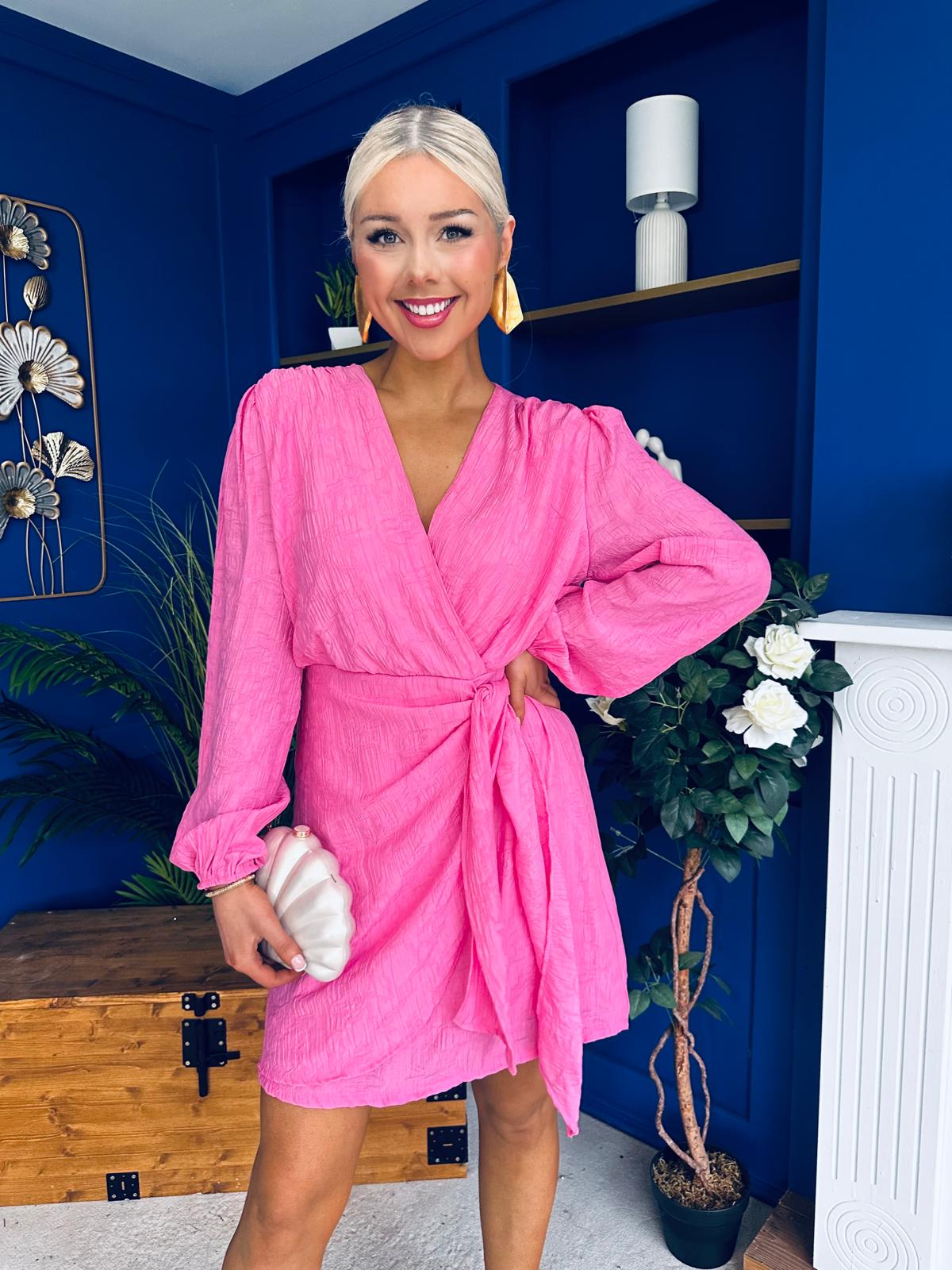 Kimberley Detailed Mini Dress Pink