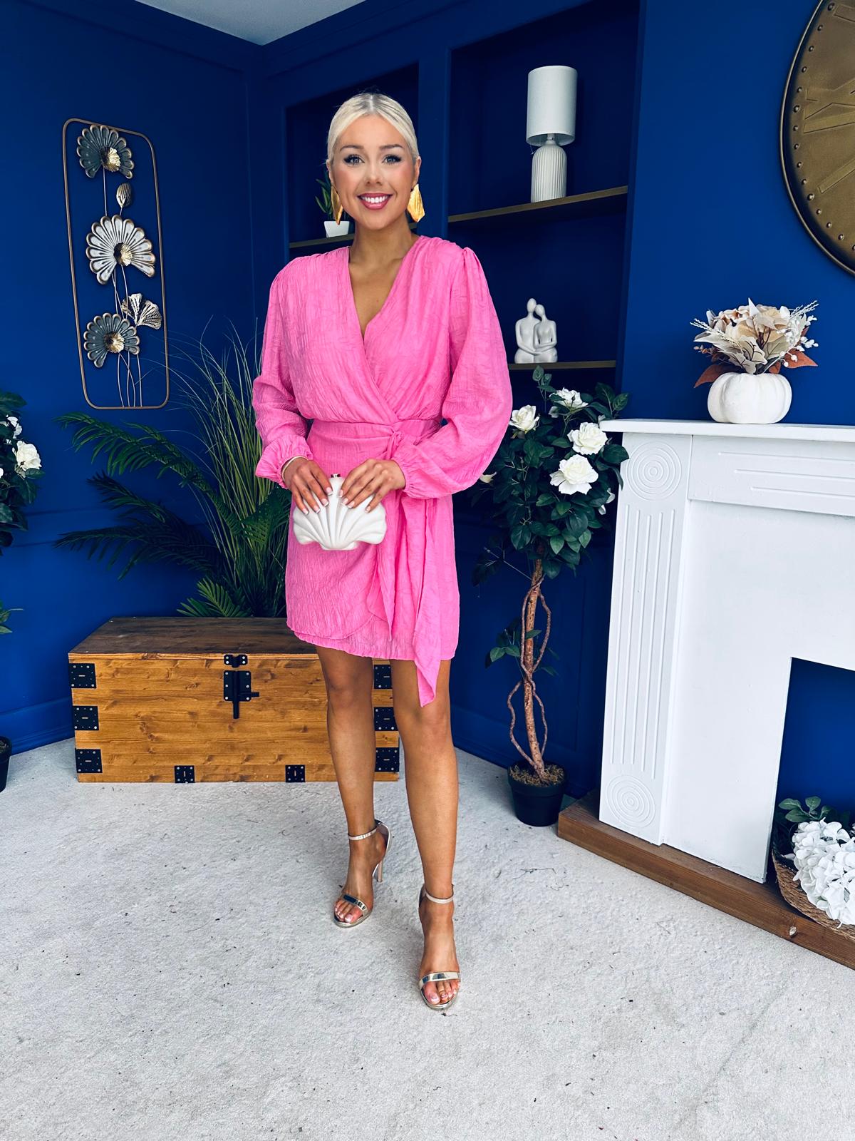 Kimberley Detailed Mini Dress Pink