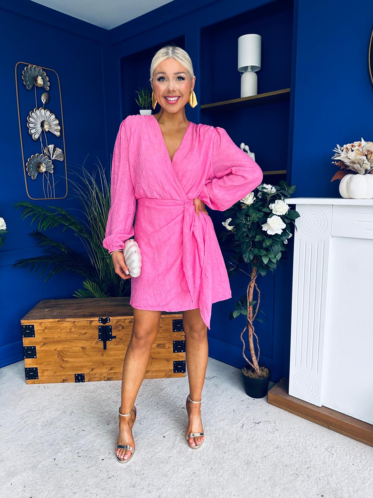 Kimberley Detailed Mini Dress Pink