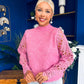 Jessy Crochet Sleeve Jumper Pink