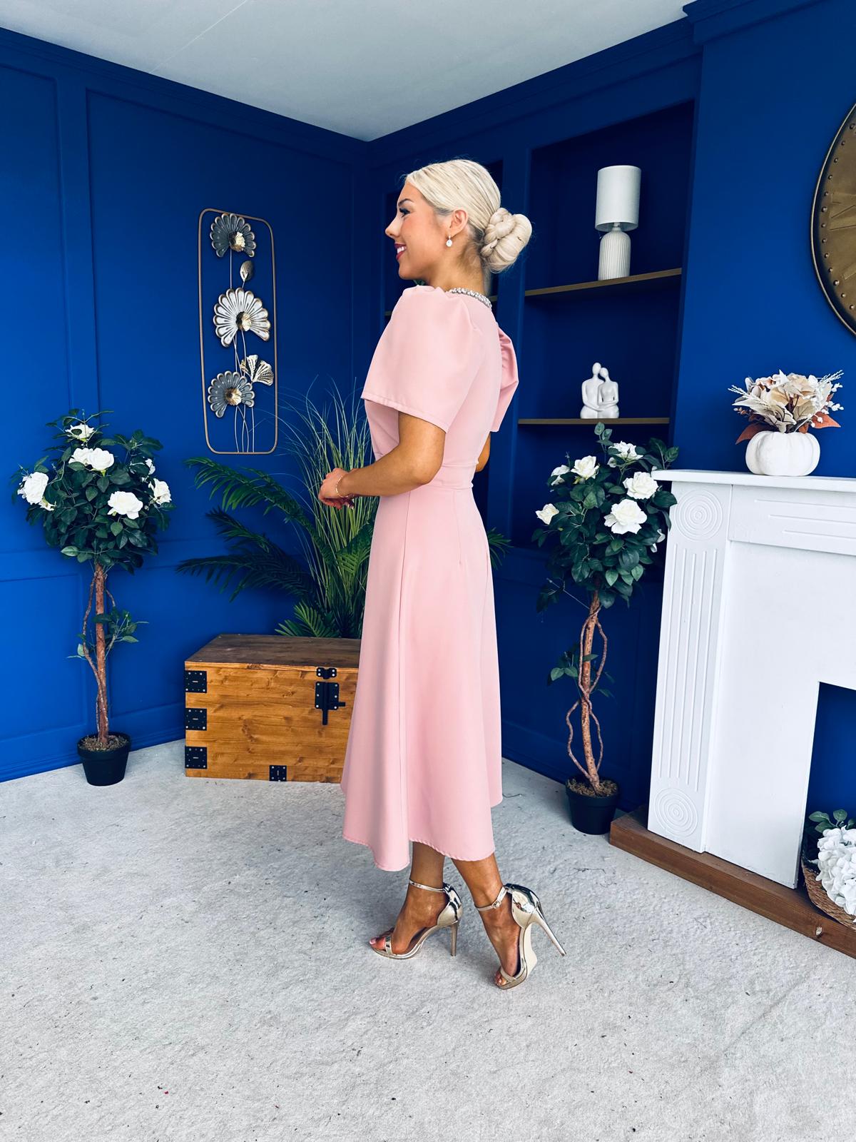 Madison Embellished Occasion Dress Blush