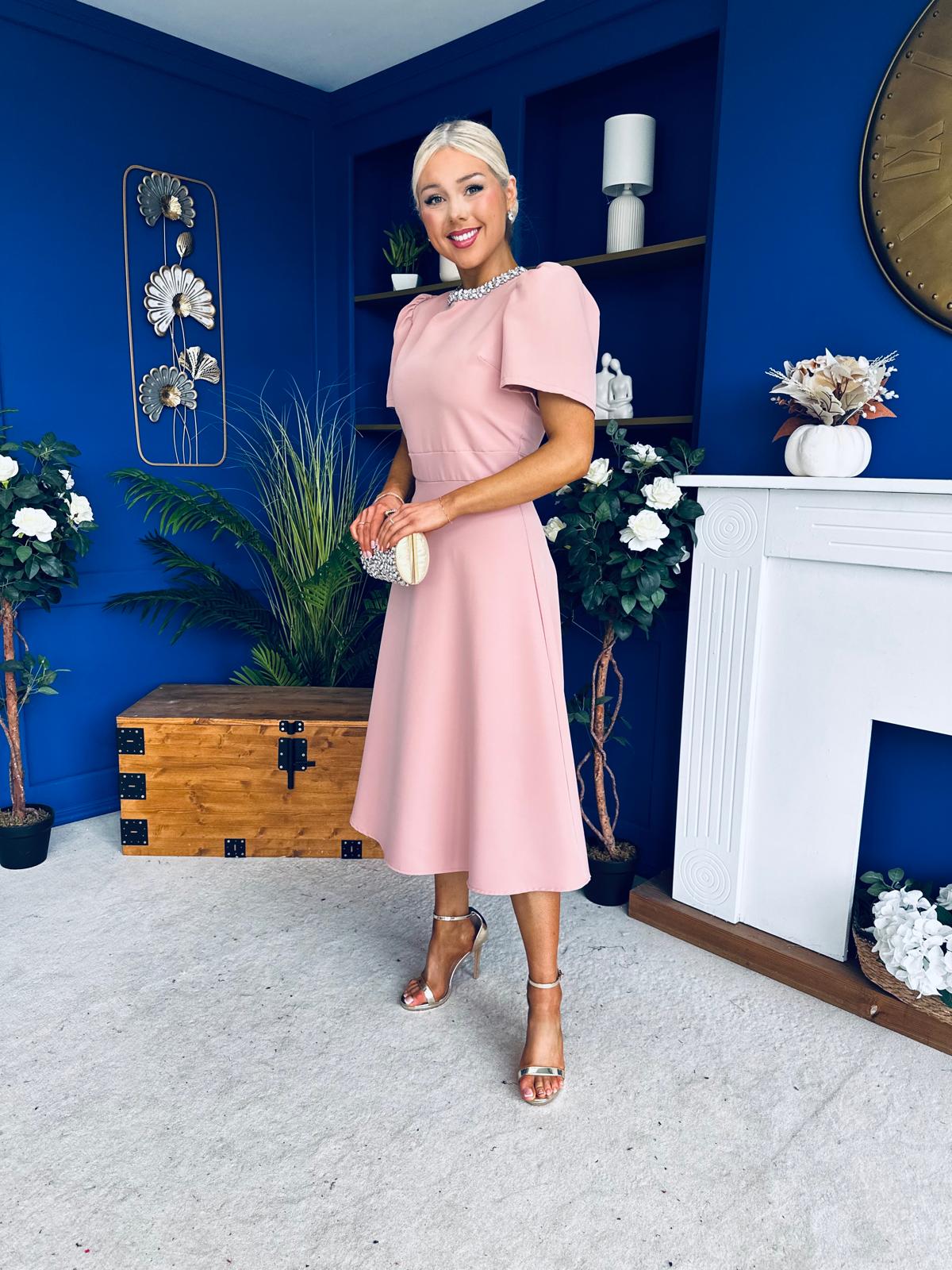 Madison Embellished Occasion Dress Blush