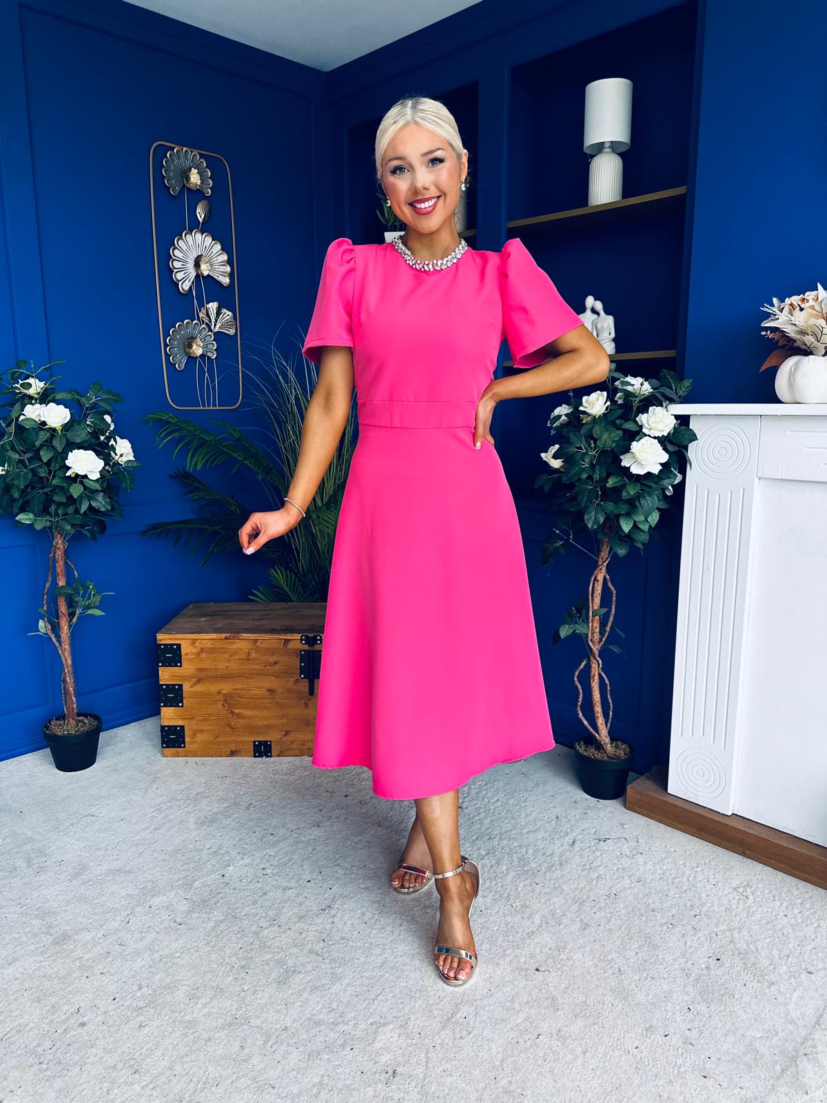 Madison Embellished Occasion Dress Cerise