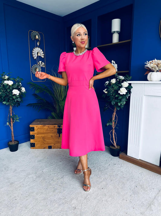 Madison Embellished Occasion Dress Cerise