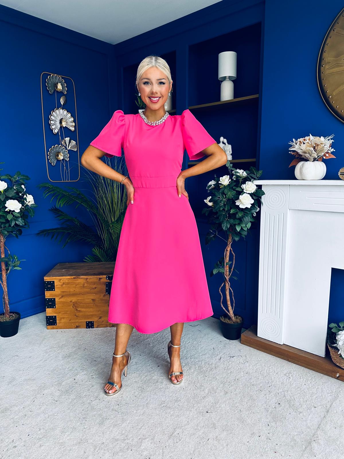 Madison Embellished Occasion Dress Cerise