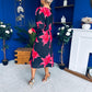 Eabha Detailed Midi Dress Floral Red/Black