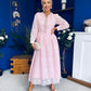 Ellie Crochet Detail Occasion Dress Pwr Pink