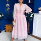 Ellie Crochet Detail Occasion Dress Pwr Pink