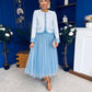 Celine Detailed Tulle Skirt Blue