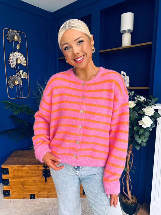 Miley Soft Knit Cardi Pink