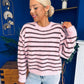 Jordan Striped Knit Jumper Pink Coco