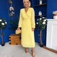 Clodagh Pleat Detailed Midi Dress Yellow