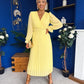 Clodagh Pleat Detailed Midi Dress Yellow