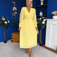 Clodagh Pleat Detailed Midi Dress Yellow