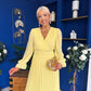 Clodagh Pleat Detailed Midi Dress Yellow