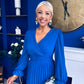 Clodagh Pleat Detailed Midi Dress Cobalt