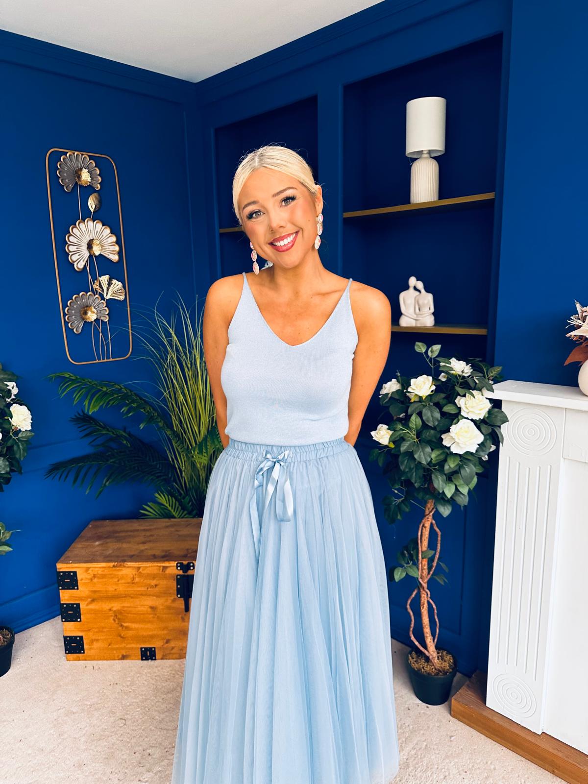 Sandra Knit Cami Top Blue