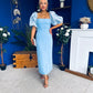 Ivy Embellished Occasion Dress Pwr Blue
