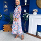 Valentina Detailed Midi Shirt Dress Floral Purple