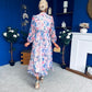 Valentina Detailed Midi Shirt Dress Floral Purple