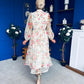 Gracie Detailed Midi Shirt Dress Floral Rose Cream