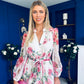 Gracie Detailed Midi Shirt Dress White & Pink Floral