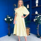 Aideen Pearl Detail Occasion Dress Yellow