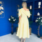 Aideen Pearl Detail Occasion Dress Yellow