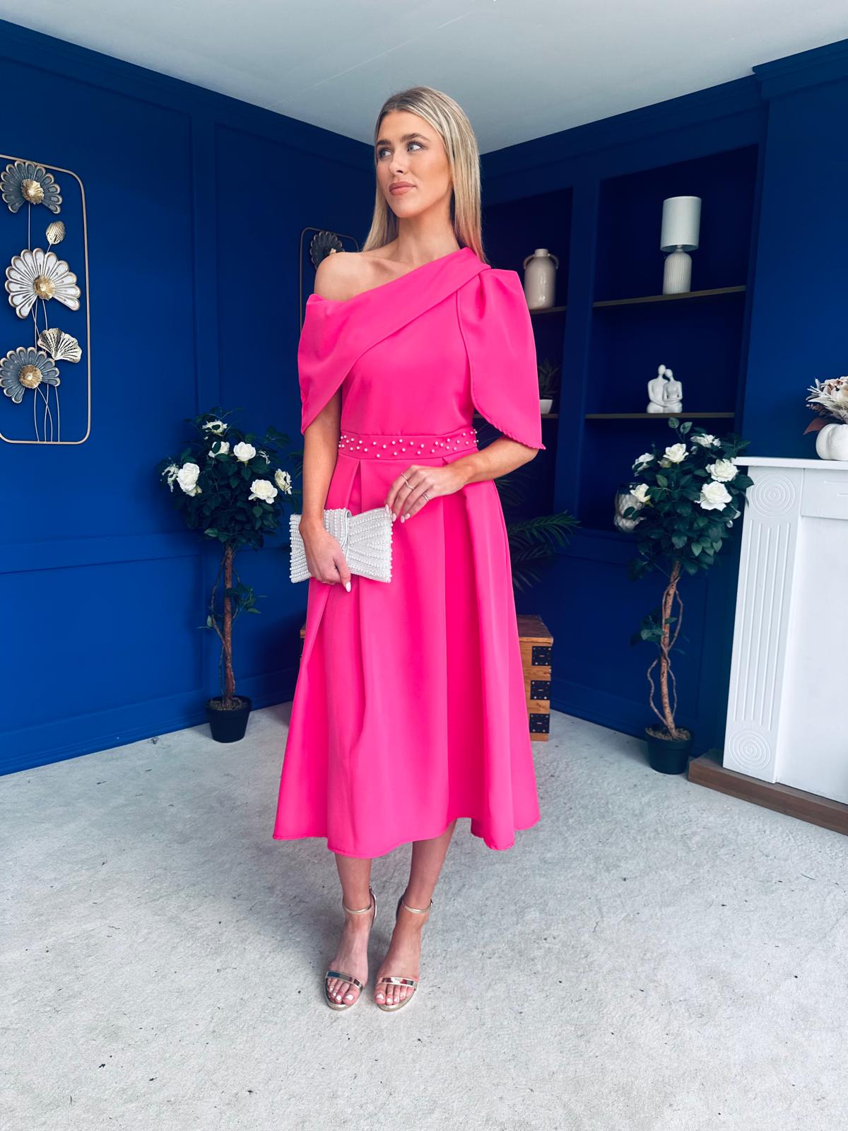 Aideen Pearl Detail Occasion Dress Cerice