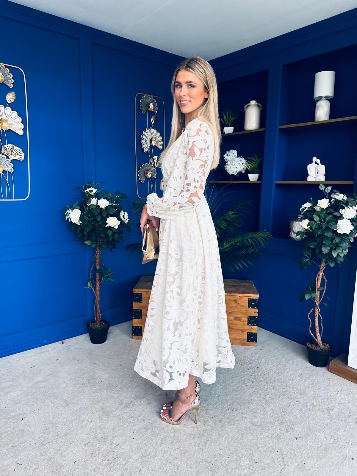 Piper Detailed Midi Shirt Dress Cream