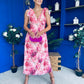 Beverly Floral Tie Shoulder Midi Dress