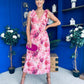 Beverly Floral Tie Shoulder Midi Dress