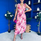 Beverly Floral Tie Shoulder Midi Dress