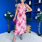 Beverly Floral Tie Shoulder Midi Dress