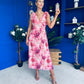 Beverly Floral Tie Shoulder Midi Dress