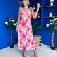 Beverly Floral Tie Shoulder Midi Dress