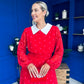 Doireann Detailed Midi Dress Polka Heart Red