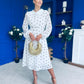 Doireann Detailed Midi Dress Polka Heart Coco White