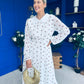 Doireann Detailed Midi Dress Polka Heart Coco White