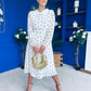 Doireann Detailed Midi Dress Polka Heart Coco White
