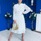 Doireann Detailed Midi Dress Polka Heart Coco White