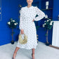 Doireann Detailed Midi Dress Polka Heart Coco White