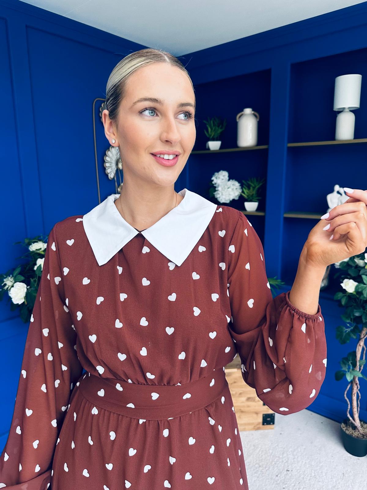 Doireann Detailed Midi Dress Polka Heart Coco