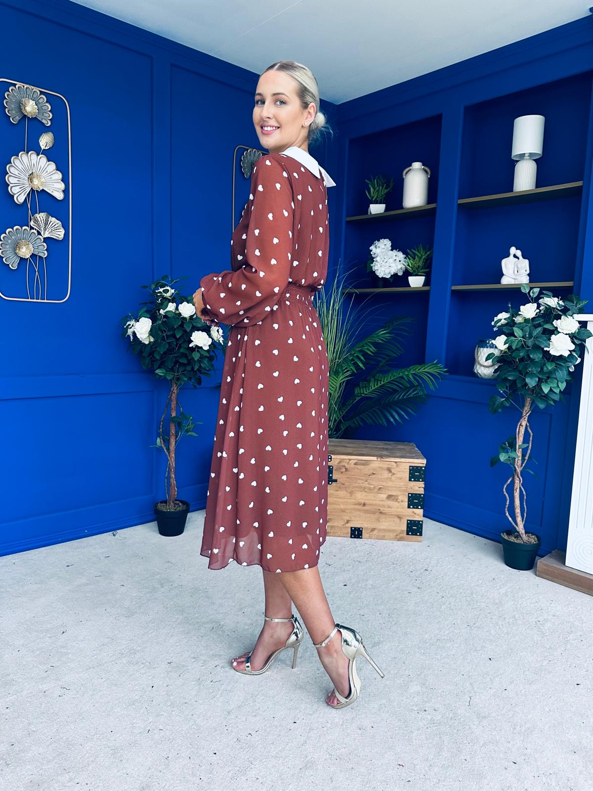 Doireann Detailed Midi Dress Polka Heart Coco