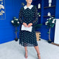 Doireann Detailed Midi Dress Polka Heart Black