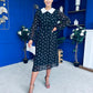 Doireann Detailed Midi Dress Polka Heart Black
