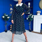 Doireann Detailed Midi Dress Polka Heart Black