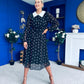 Doireann Detailed Midi Dress Polka Heart Black